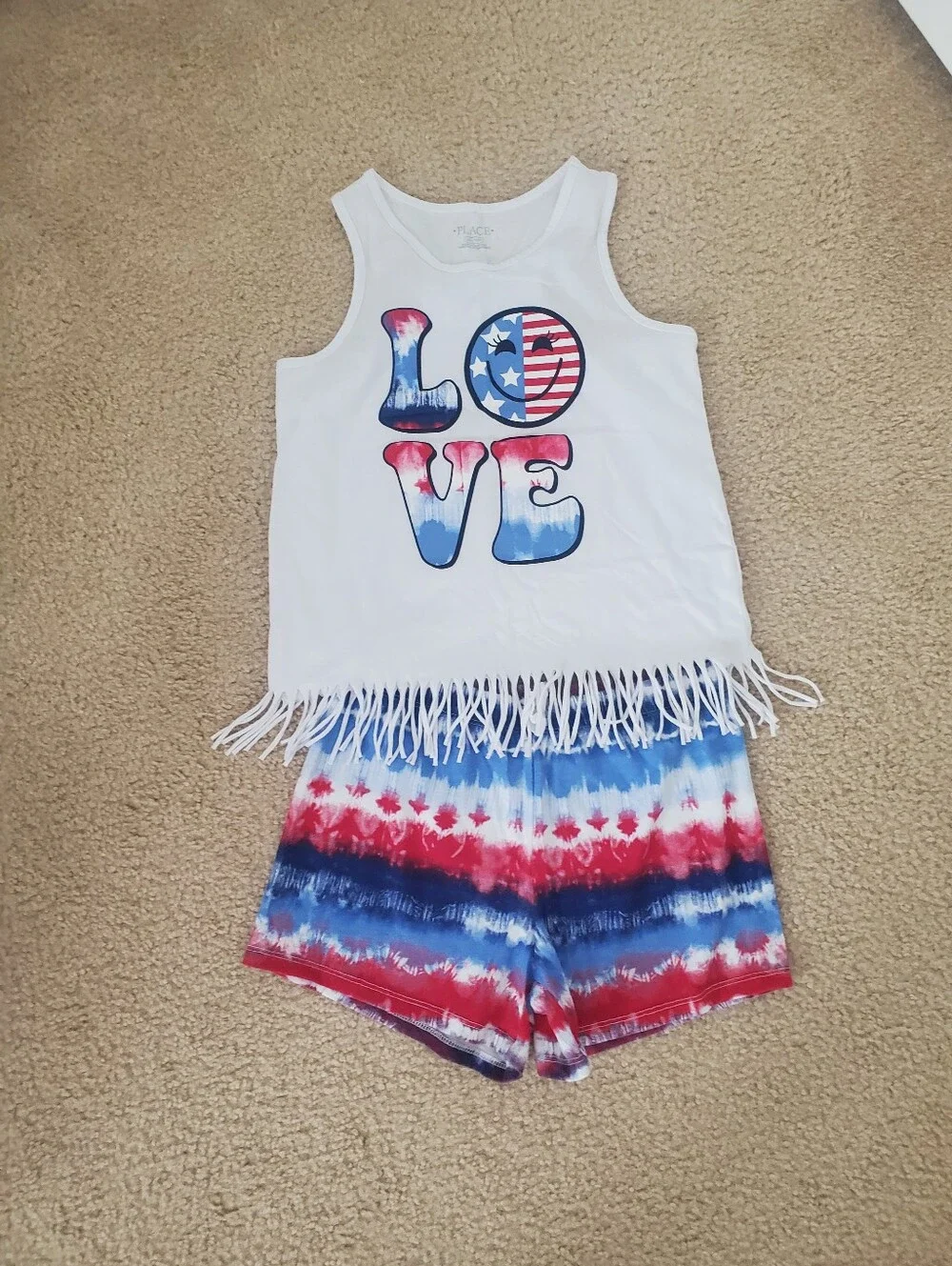 Cotton Fringe Tank And Short Set Kids Girls 10/12